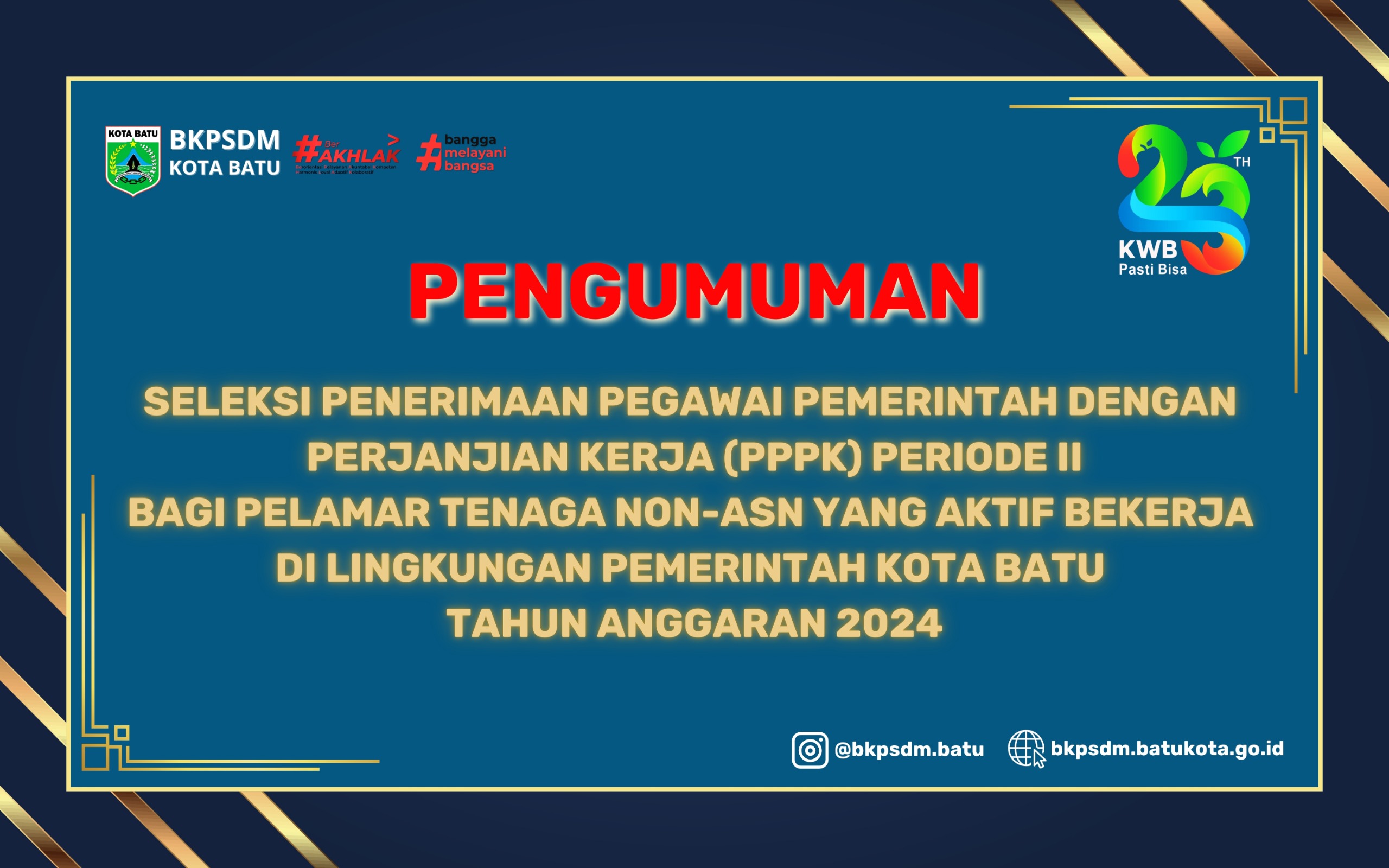 Pengumuman Seleksi Penerimaan PPPK Periode II di Lingkungan Pemerintah Kota Batu Tahun 2024