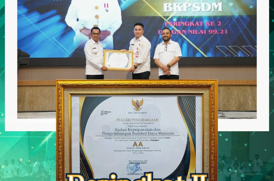 Penghargaan Hasil Pengawasan Kearsipan Internal Pemerintah Kota Batu Tahun 2025