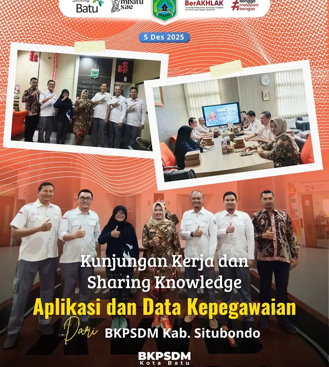 Kunjungan Kerja dan Sharing Knowledge Aplikasi dan Data Kepegawaian dari BKPSDM Kab. Situbondo