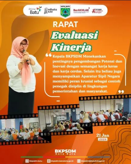 Rapat Evaluasi Kinerja, BKPSDM Kota Batu Dorong Efisiensi dan Inovasi di Tahun 2026